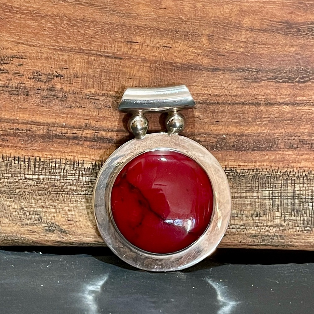Sterling Silver and Red Jasper Pendant